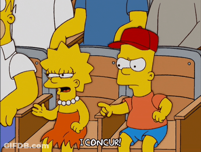 I Concur Lisa Bart The Simpsons GIF