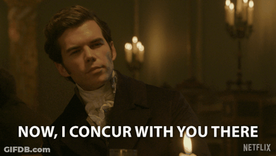 I Concur Luke Newton Bridgerton GIF