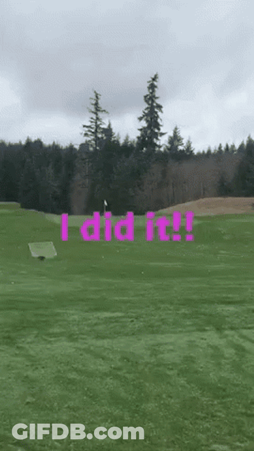 I Did It Happy Female Golfer Jumping GIF