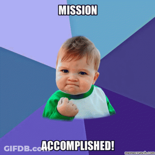 I Did It Mission Accomplished Chubby Baby Meme GIF