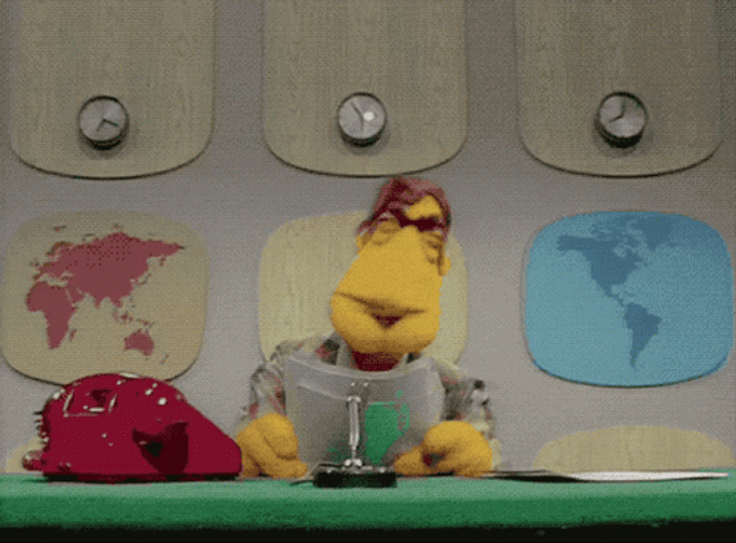 I Give Up Muppets News Caster GIF