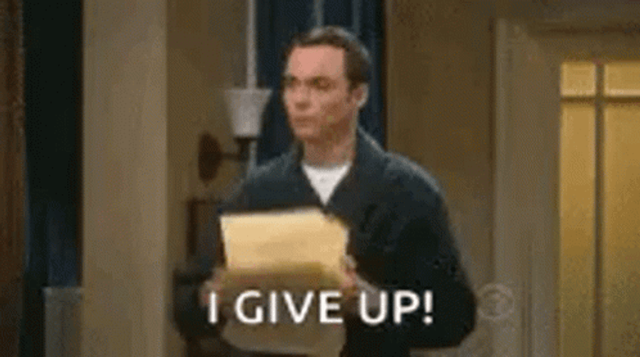 I Give Up Sheldon Cooper GIF