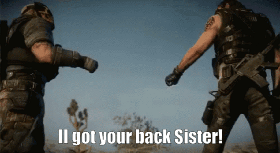 I Got Your Back Sister Fist Bump GIF