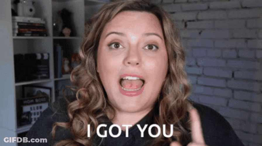 I Gotchu Blond Lady Gesture Assurance GIF