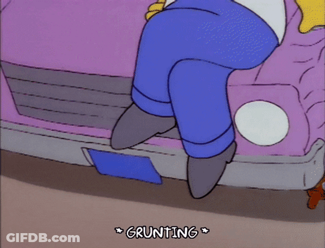 I Gotta Pee Homer Simpson Sitting On Car GIF