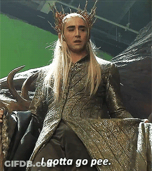 I Gotta Pee Man Wearing Costume GIF