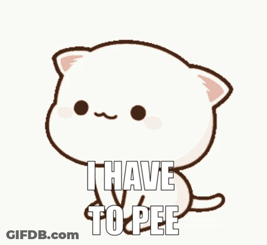 I Gotta Pee Peach White Cat GIF