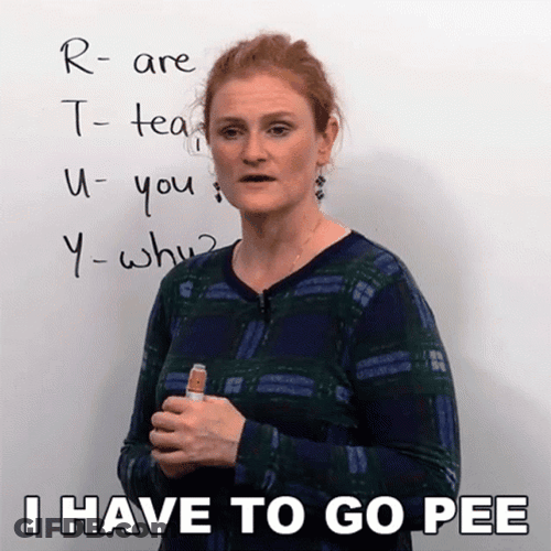 I Gotta Pee Ronnie English Teacher GIF