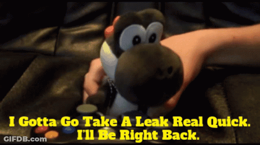 I Gotta Pee SML Black Yoshi GIF