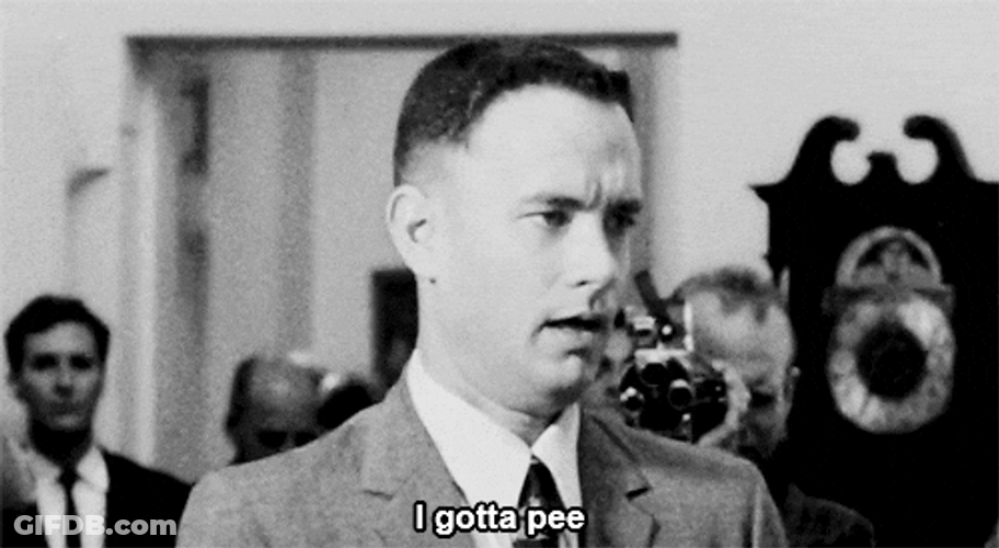I Gotta Pee Tom Hanks Black And White GIF