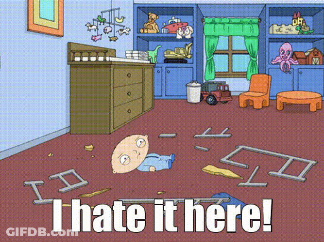I Hate It Here Stewie Griffin Family Guy GIF