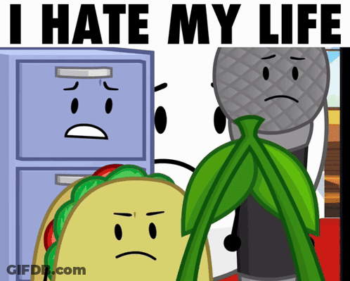 I Hate My Life Poster With Taco And Microphone GIF