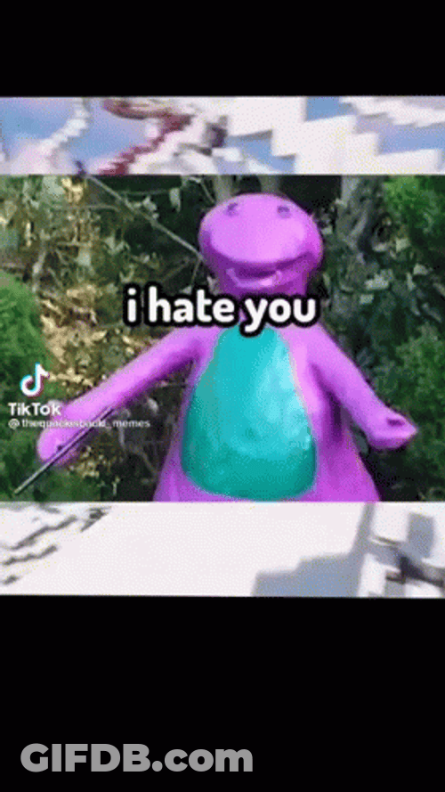 I Hate You Barney GIF