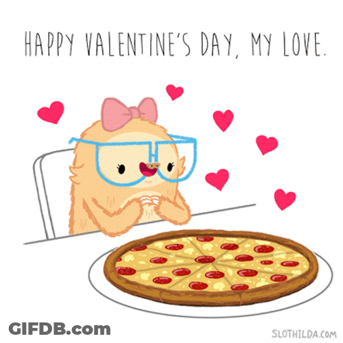I Heart Pizza Funny Valentines Day GIF