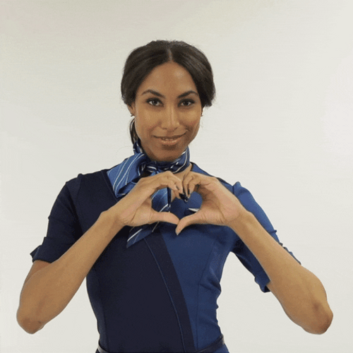 I Heart You Alaska Airlines Flight Attendant Gesture GIF