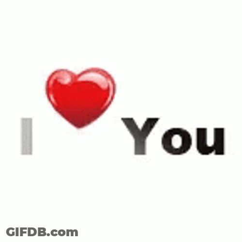 I Heart You Black Text GIF