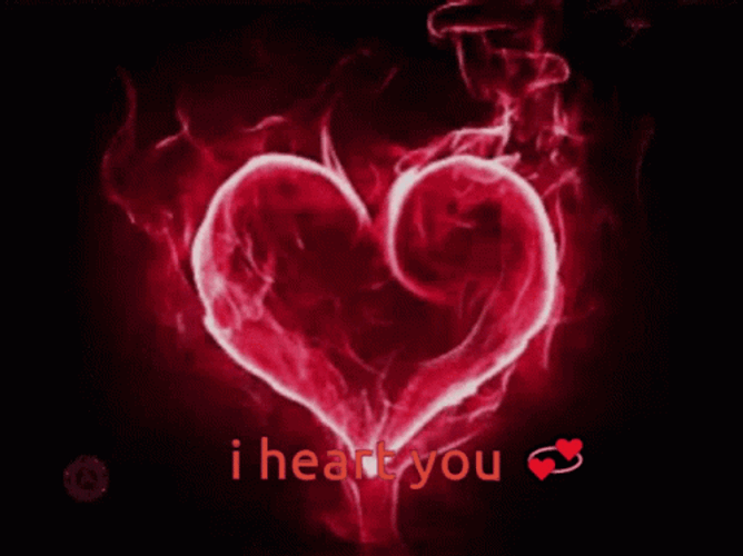I Heart You Burning Flame GIF