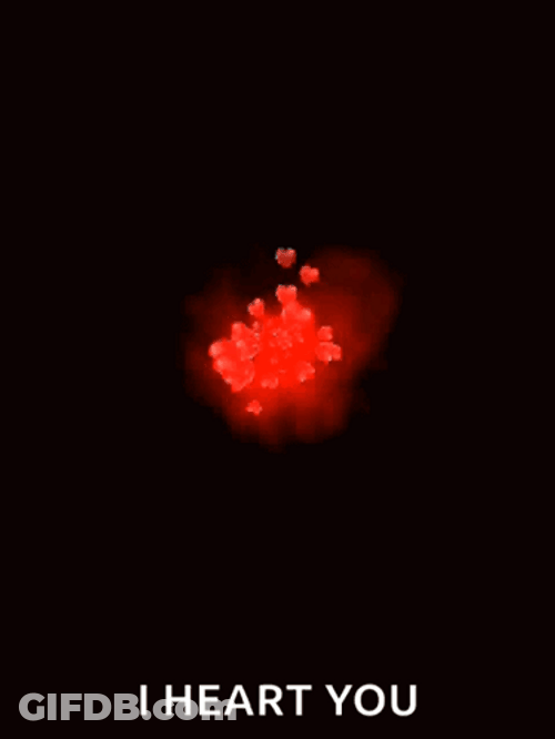 I Heart You Exploding Red Heart GIF