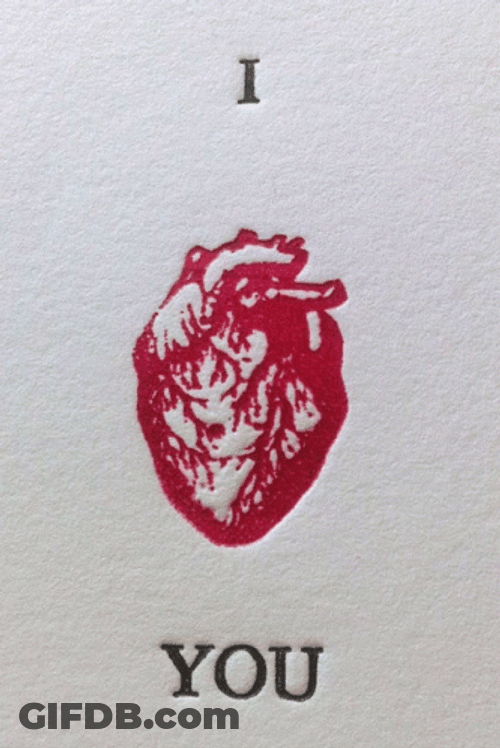 I Heart You Realistic Animated Drawing Beating GIF