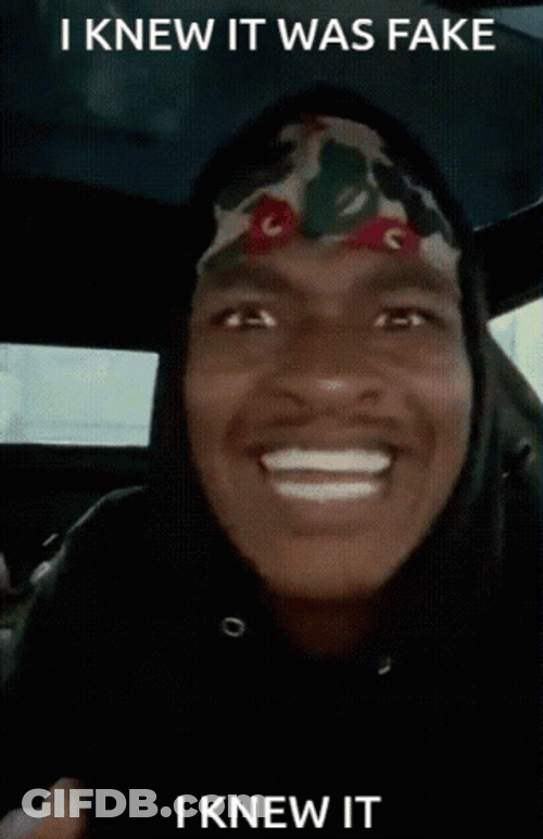 I Knew It Was Fake GIF