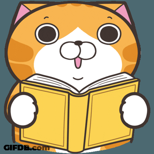 I Learned It From Watching You Orange Cat Reading GIF