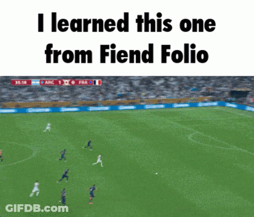 I Learned This One From Fiend Folio Soccer Field GIF