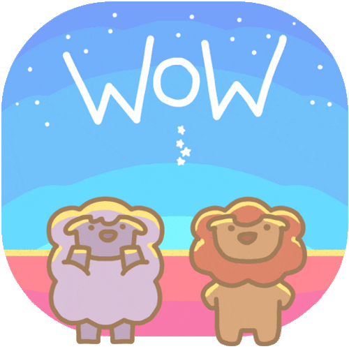 I Like It Lion And Sheep On Rainbow GIF