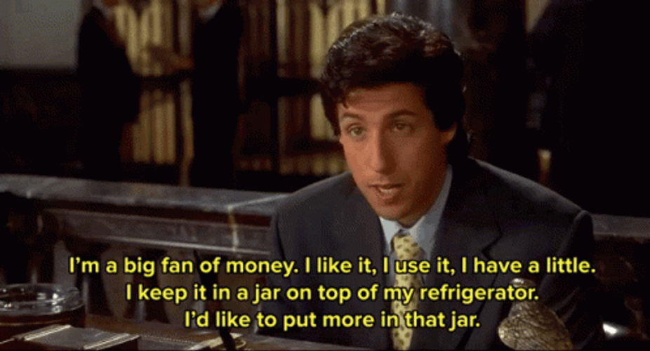 I Like Money Adam Sandler The Wedding Singer GIF