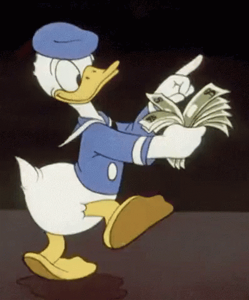 I Like Money Donald Duck Counting Money GIF