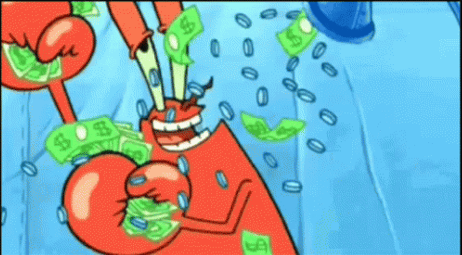 I Like Money Mr Krabs Spongebob Cash GIF