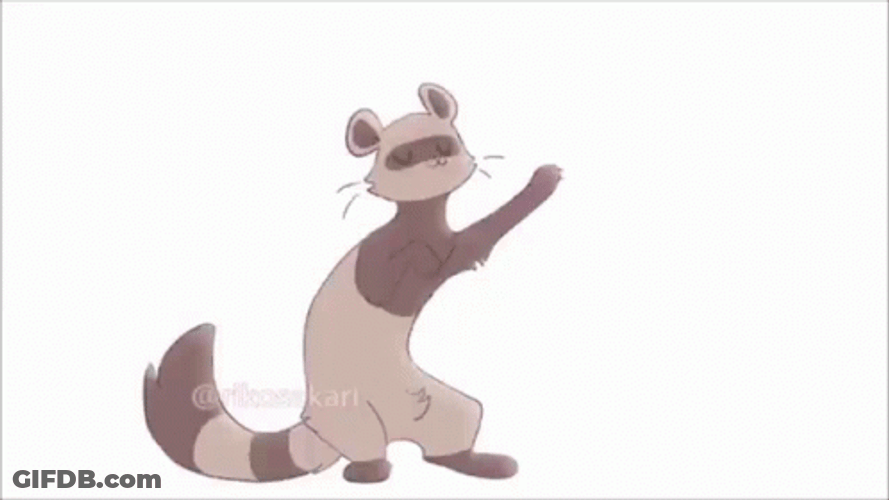 I Like To Move It Move It Illustrated Raccoon Dance GIF