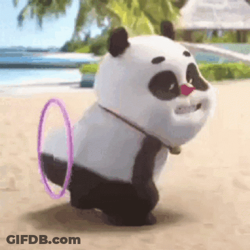 I Like To Move It Move It Penguin Circling Hula Hoop GIF