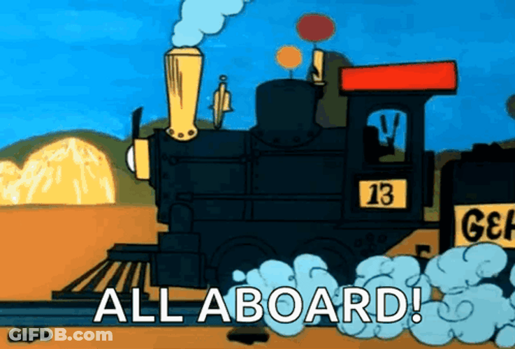 I Like Trains All Aboard Running Train GIF