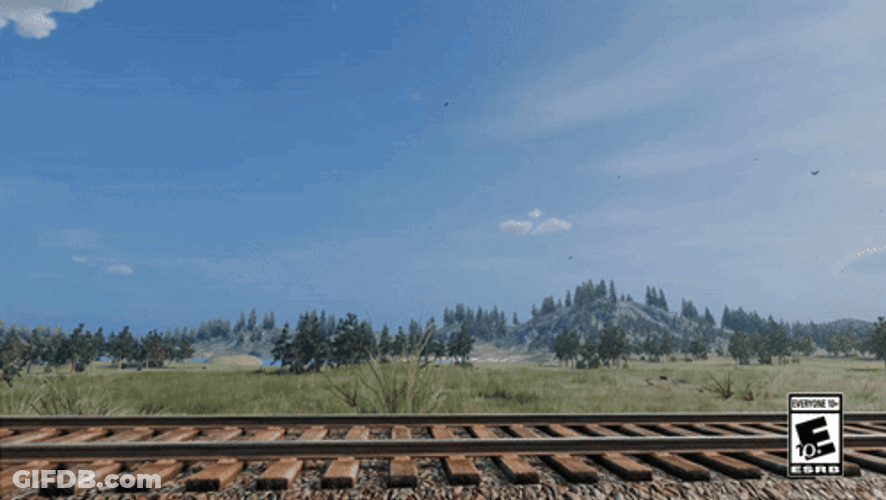 I Like Trains Hit Hat Man On Tracks GIF