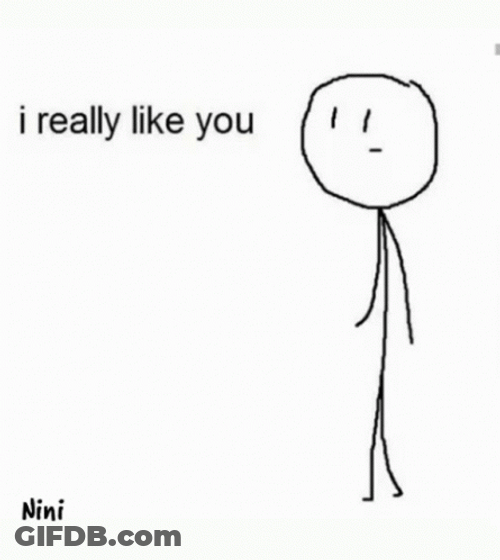 I Like You I'm Dumb Stick Man GIF