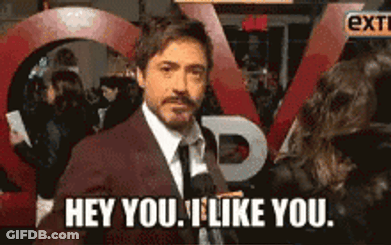 I Like You Robert Downey Finger Pointing GIF