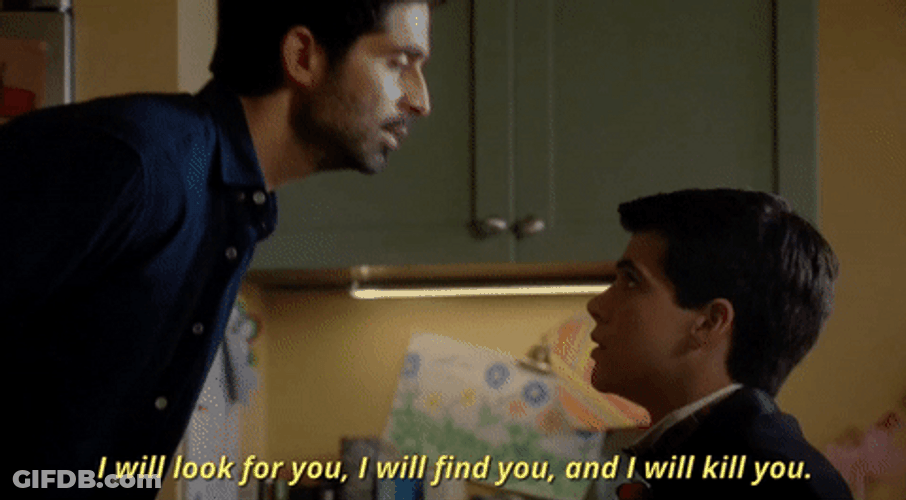 I'll Kill You Bad Man Threatening Kid GIF