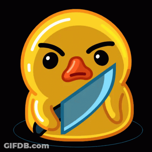 I'll Kill You Cartoon Duck Assassin GIF
