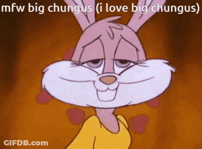 I Love Big Chungus Babs Bunny GIF