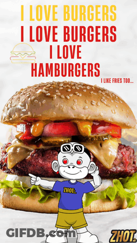 I Love Burgers And Fries Poster GIF