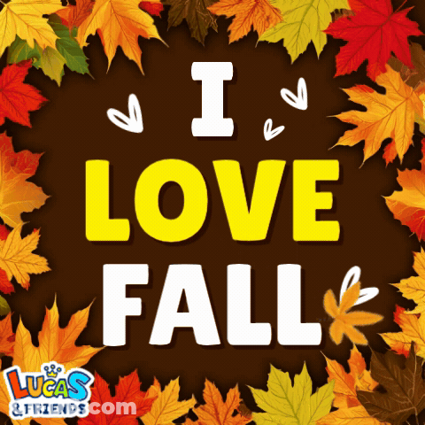 I Love Fall Poster With Leaves GIF