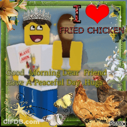 I Love Fried Chicken Postcard GIF