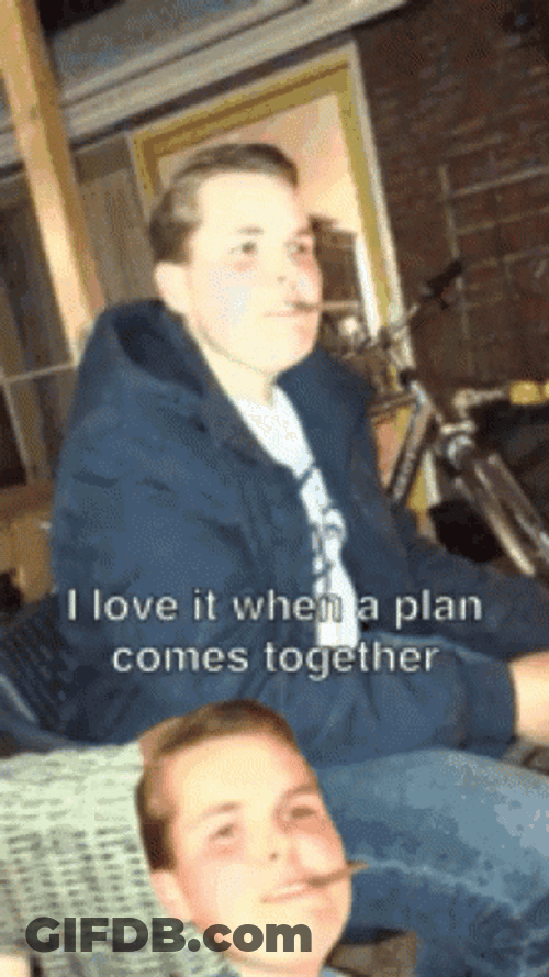 I Love It When A Plan Comes Together Cigar Smoking GIF