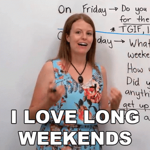 I Love Long Weekend Excited Lady GIF