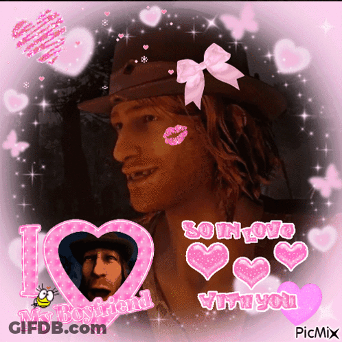 I Love My Boyfriend With Pink Hearts GIF