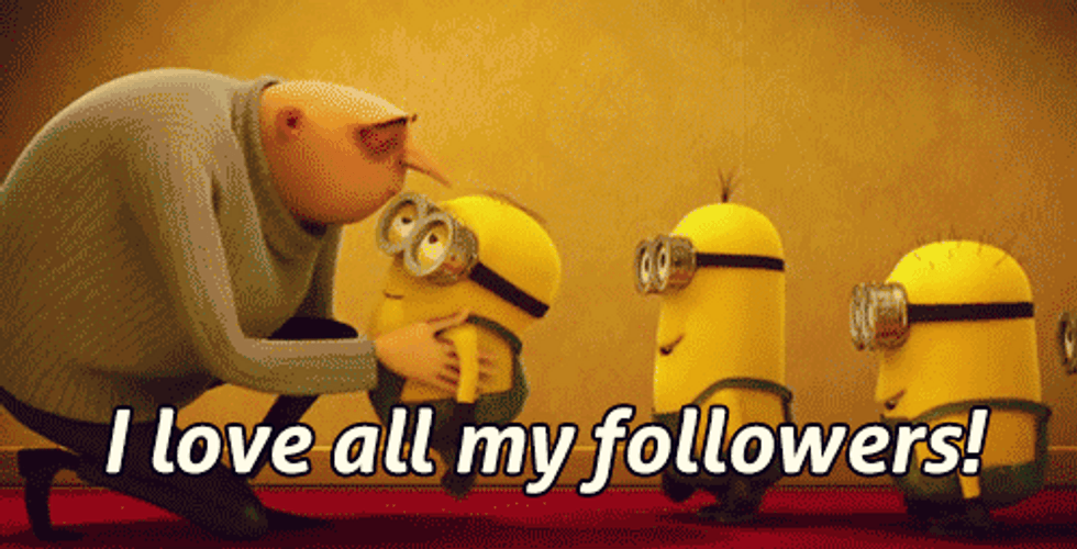 I Love My Followers Minions GIF
