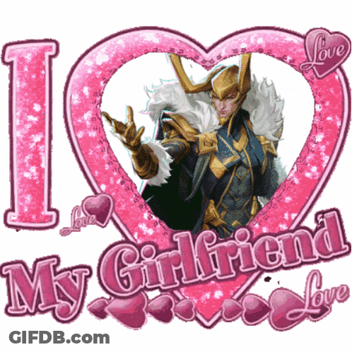 I Love My Girlfriend Poster With Loki Heart GIF