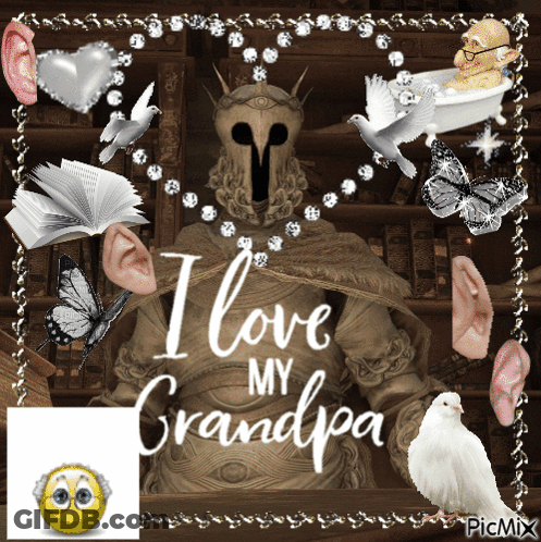 I Love My Grandpa Statue GIF