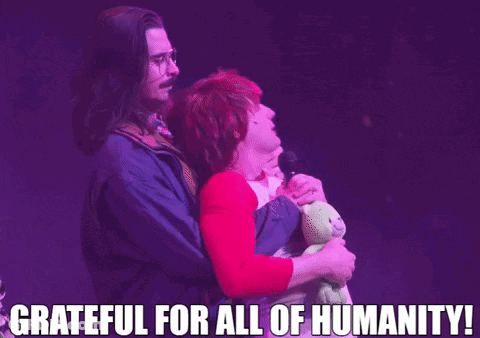 I Love Peeping The Horror On Red Background GIF