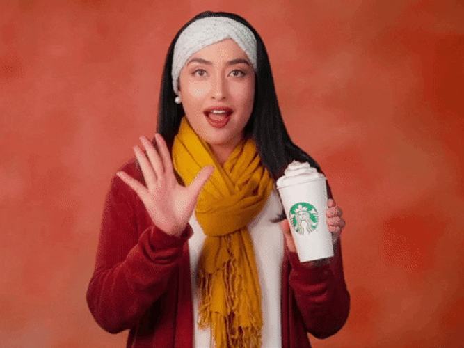 I Love Psl Woman Holding Latte GIF